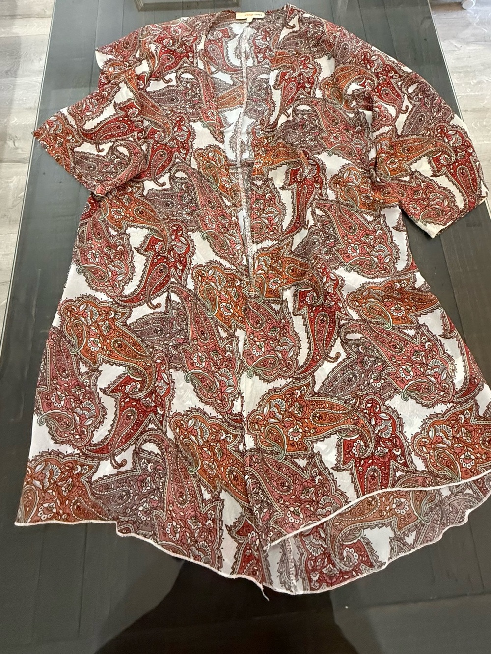 orange creek Pink and Rust Paisley Kimono